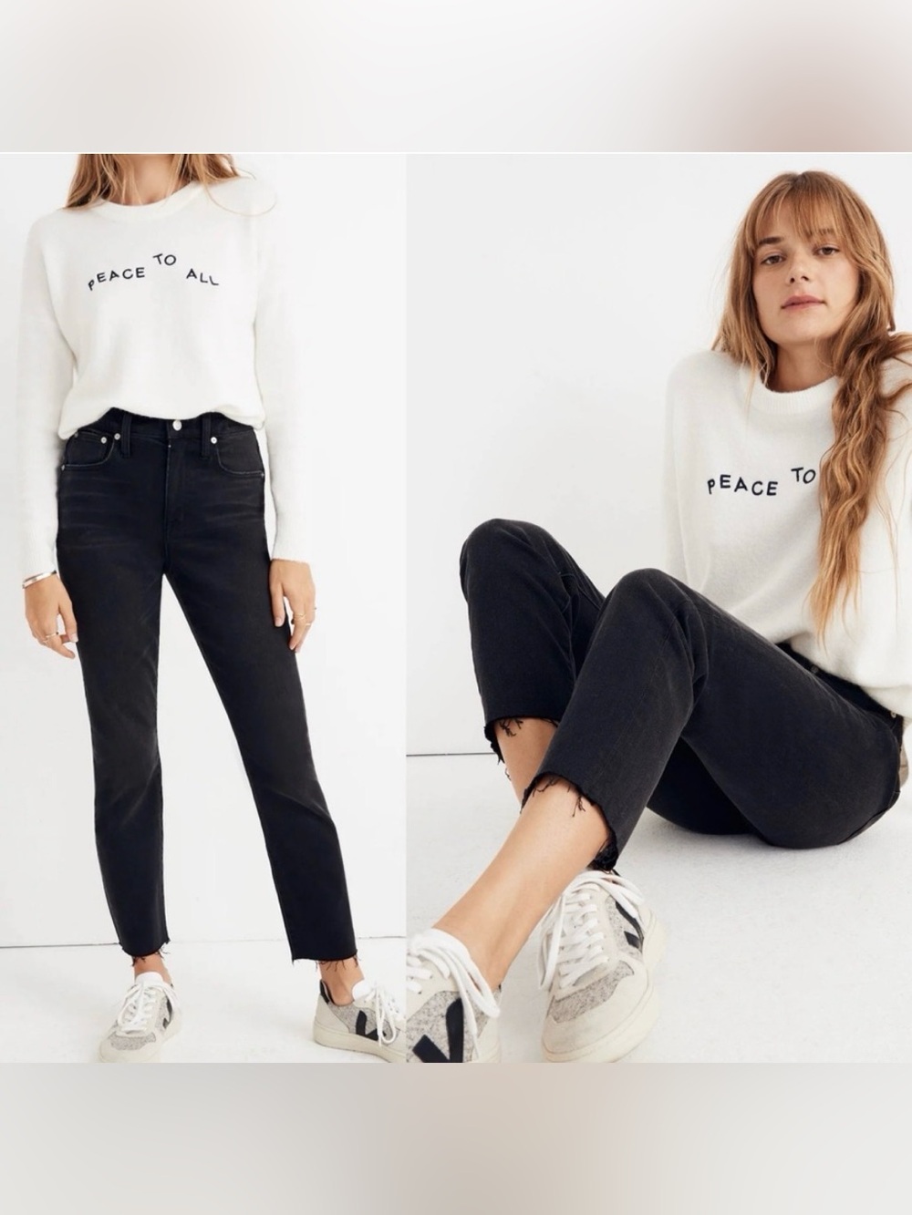 Madewell High Rise The Slim Boyjean Black Denim Jean Frayed Hem